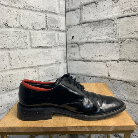 Gucci Vintage 90s Black Patent Leather Square Toe Derby Shoe - Picture 4 of 11